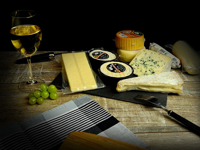 Sauvignon Blanc next to a cheese plate