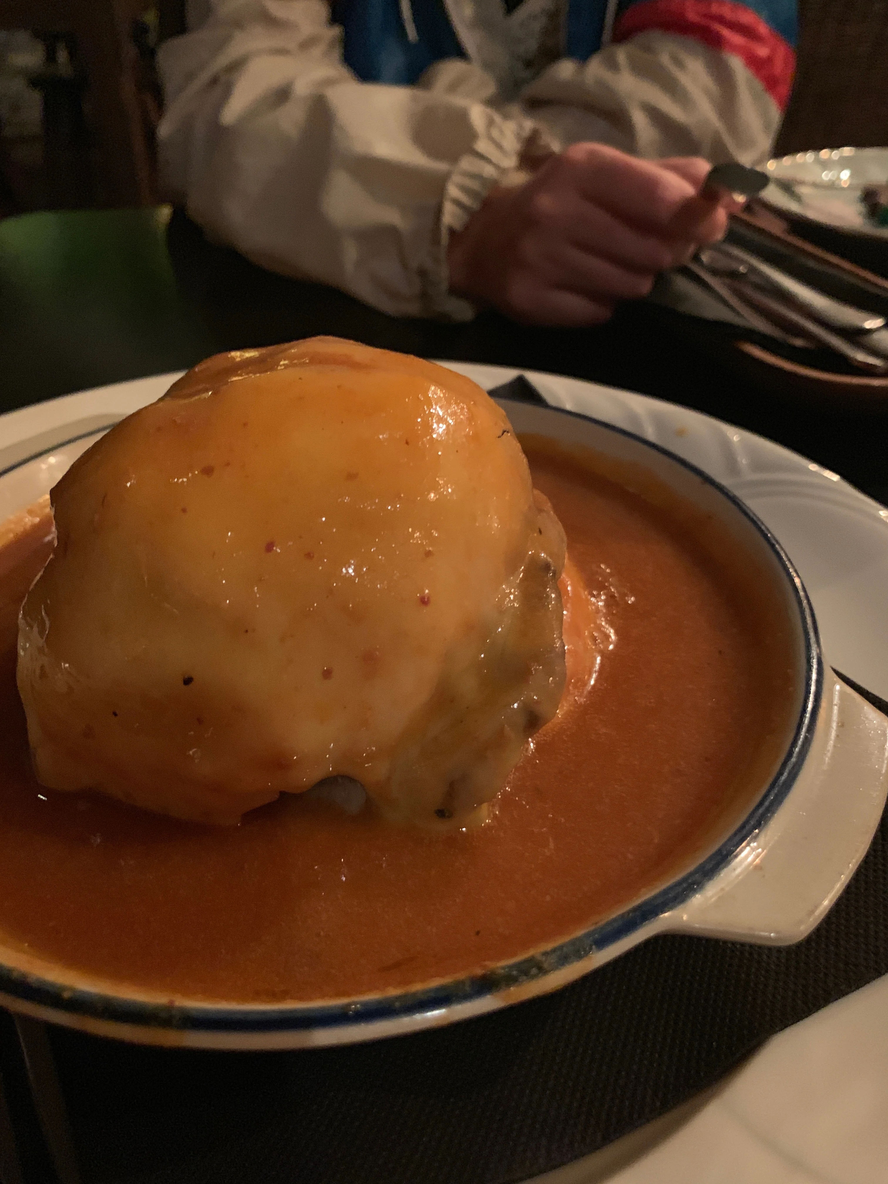 Close up of a Francesinha