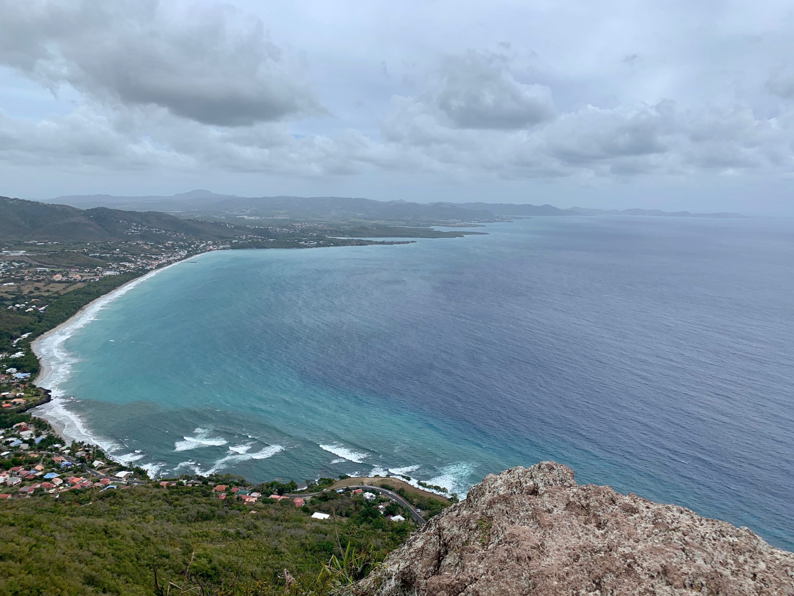 View of the coast of Martinique from the top of Morne Larcher