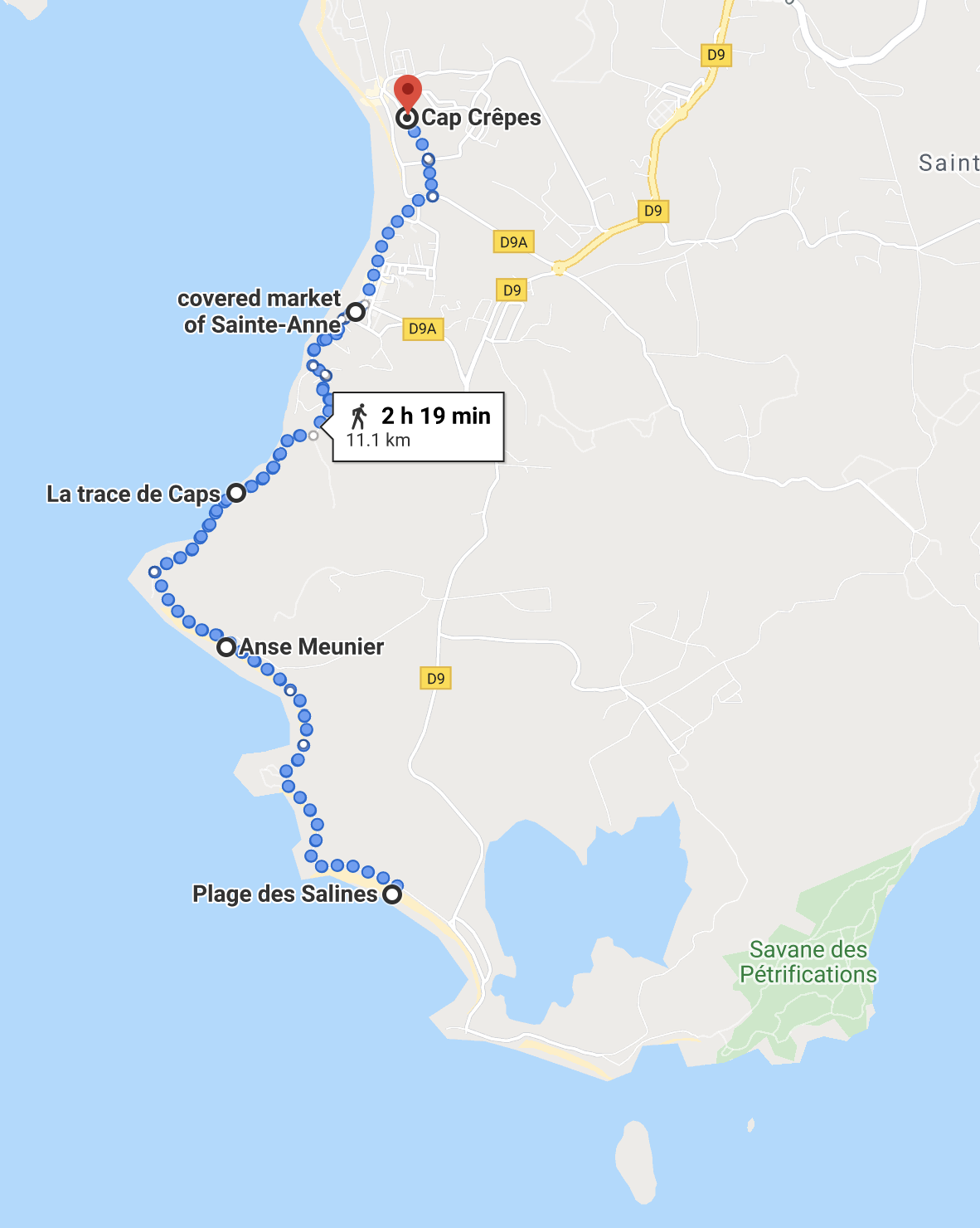 Map of the route for day 3